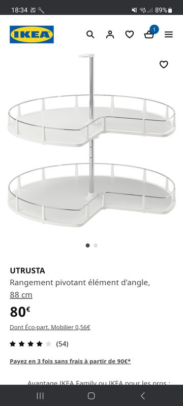 UTRUSTA Pièce de fixation pour portes - IKEA