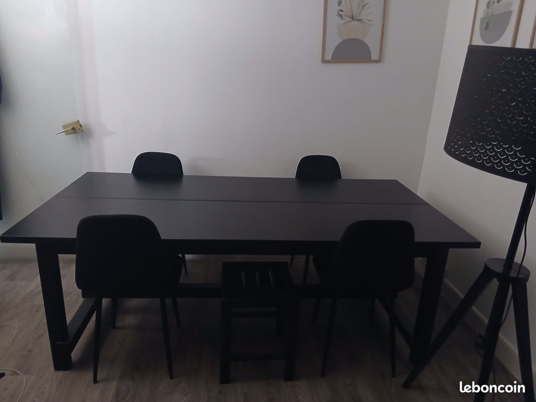 Table à manger ikea nordviken noir 210/289x105 cm (image 2)