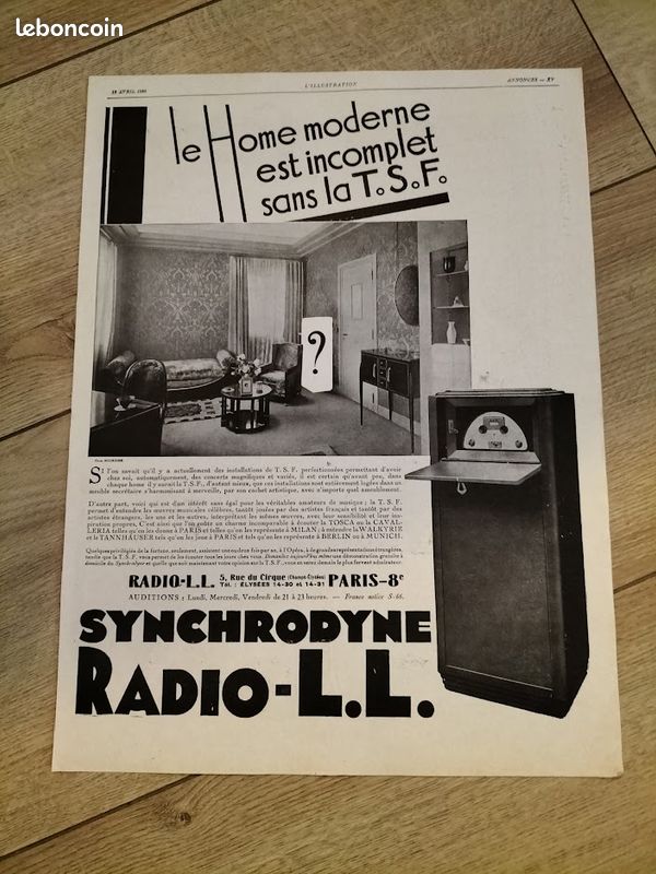 Années 1920. TSF : RADIO L.L. Lot de 14 anciennes publicités de presse (image 16)