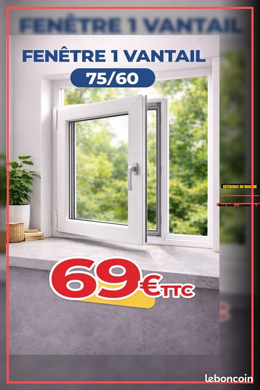 Fenêtre 1 vantail 75/60 stock (image 1)