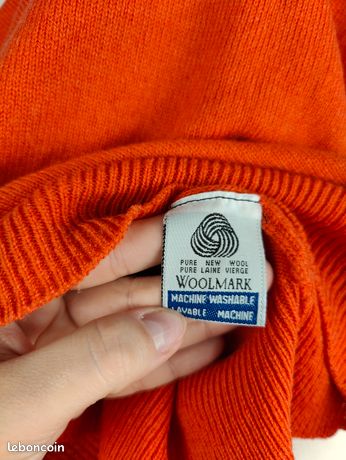 Pull Homme Harris Wilson - Col V Avec Boutons - Mélange Coton/laine - Couleur Rouge/orange - Taille S - Neuf Avec étiquettes