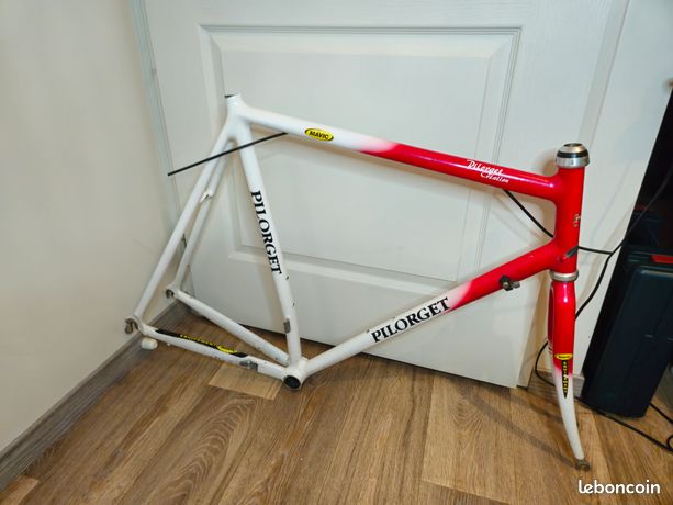 Cadre Vélo Route Pilorget T60cm Aluminium + Fourche Time Carbone - Occasion, Personnalisation Campagnolo