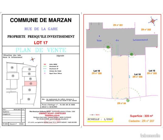 Terrain 309 m² Marzan