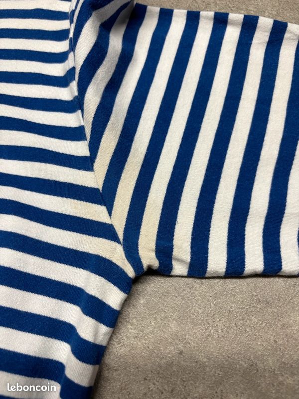 T-shirt manches longues / Longsleeve Comme Des Garçons marine et blanc à rayures | Taille M #SLCM498 (image 9)