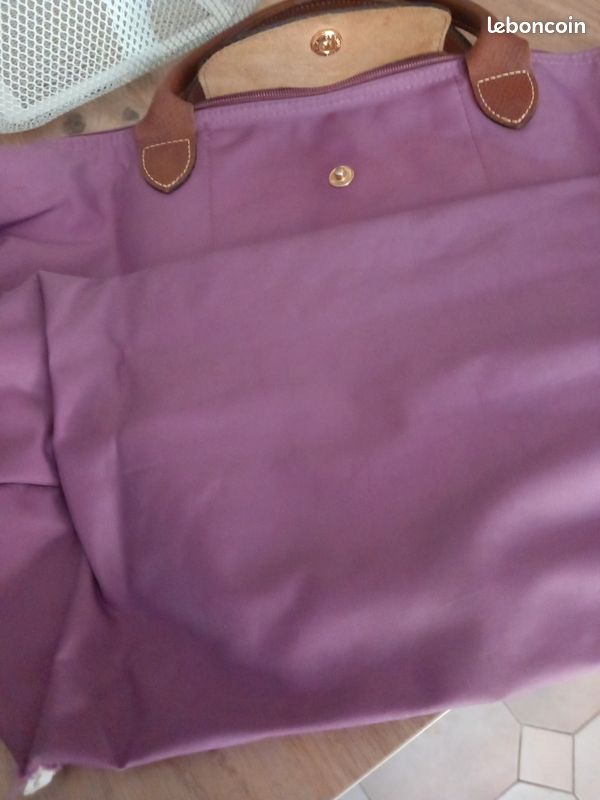 Sac Longchamp "Le Pliable" porté main, grand modèle, couleur Lilas (image 7)