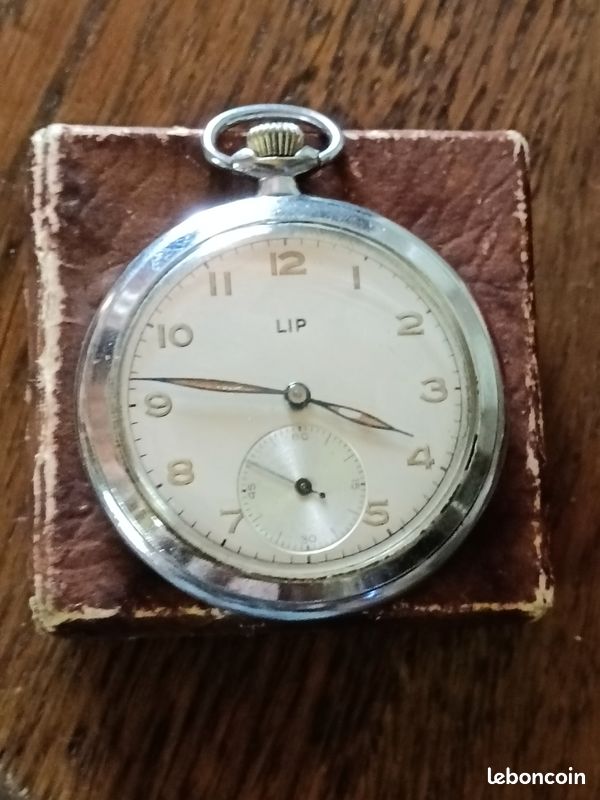 Montre De Poche Mécanique LIP R40 - Fonctionne Bien, Argentée, Cadran Chiffres Arabes