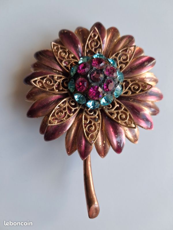 Sublime rare très grande broche TARATATA ancien bijou vintage