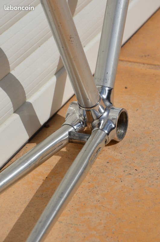 Cadre Vélo ALAN Competizione 57 Cm - Argent - Années 80 - Sans Fourche - Occasion