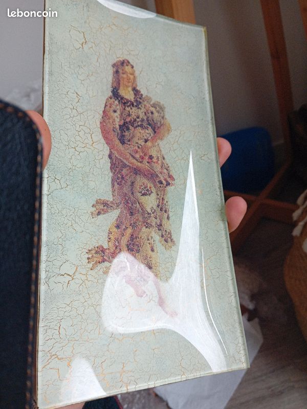 Plate en verre vintage art (image 6)