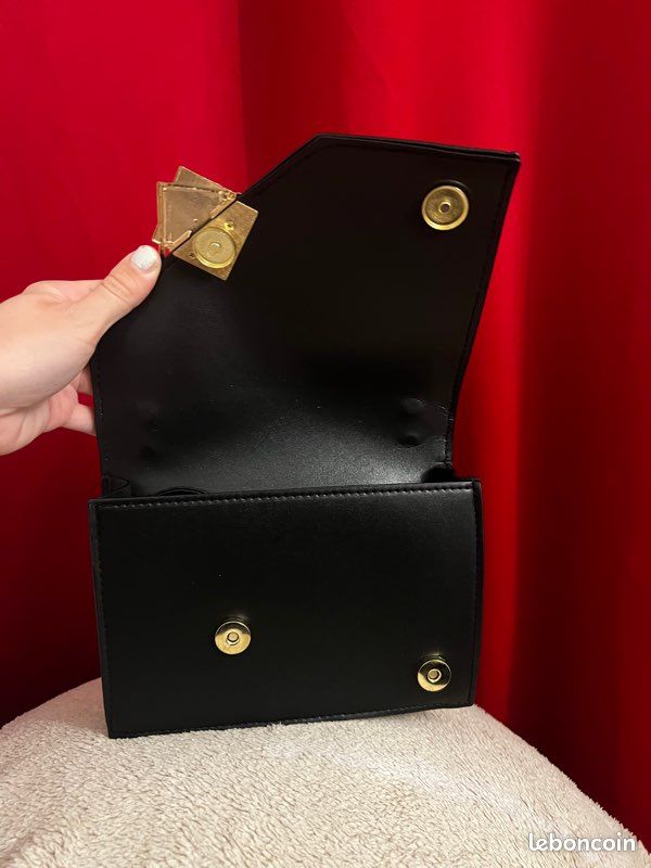 Sac à main bandoulière en cuir noir pour femme 3 styles en 1 (image 10)