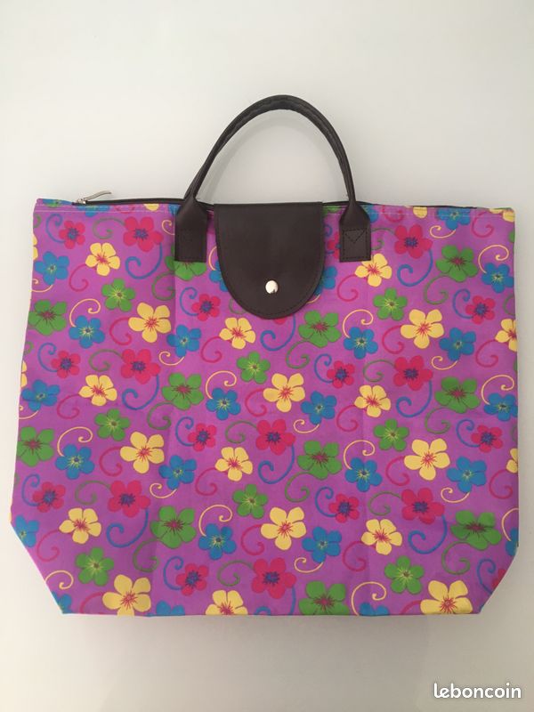 Sac cabas à fleurs pliable (image 1)