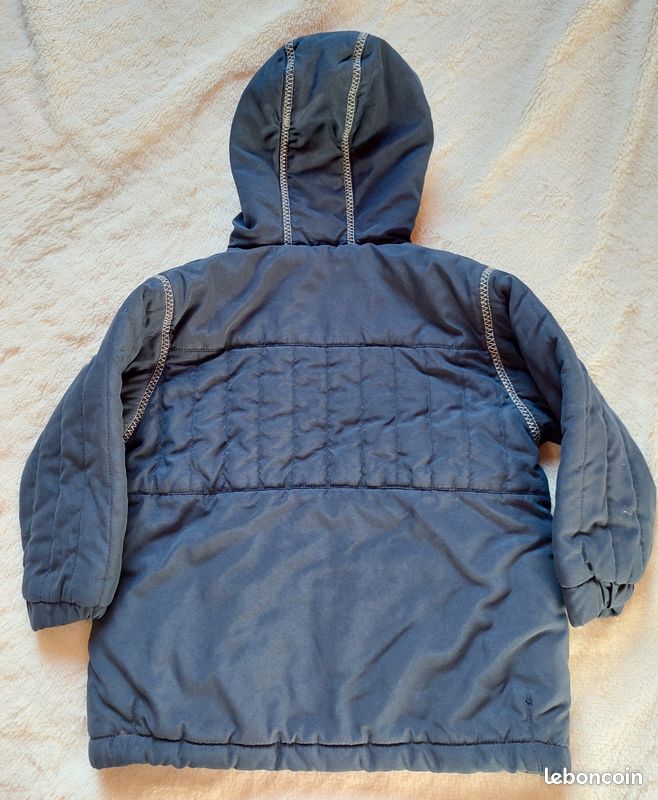 Manteau Bébé Fille M&S Bleu Marine Brodé Et Rembourré - Avec Capuche, Taille 3-6 Mois - Neuf Avec étiquettes