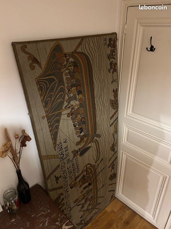 Panneau bois – Tapisserie inspirée de la Tapisserie de Bayeux – Décoration historique (image 5)