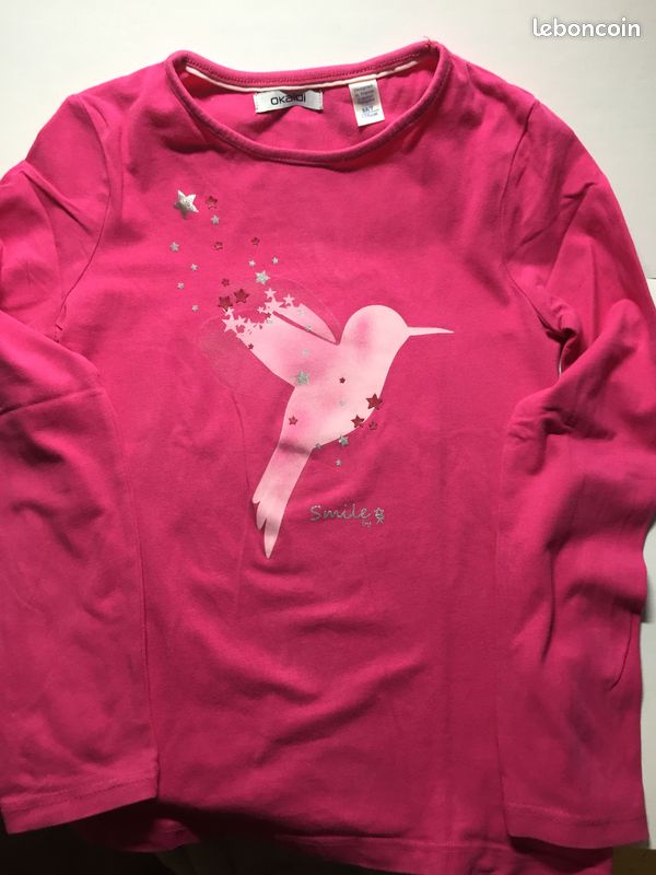 Tee-shirt rose fille (image 1)