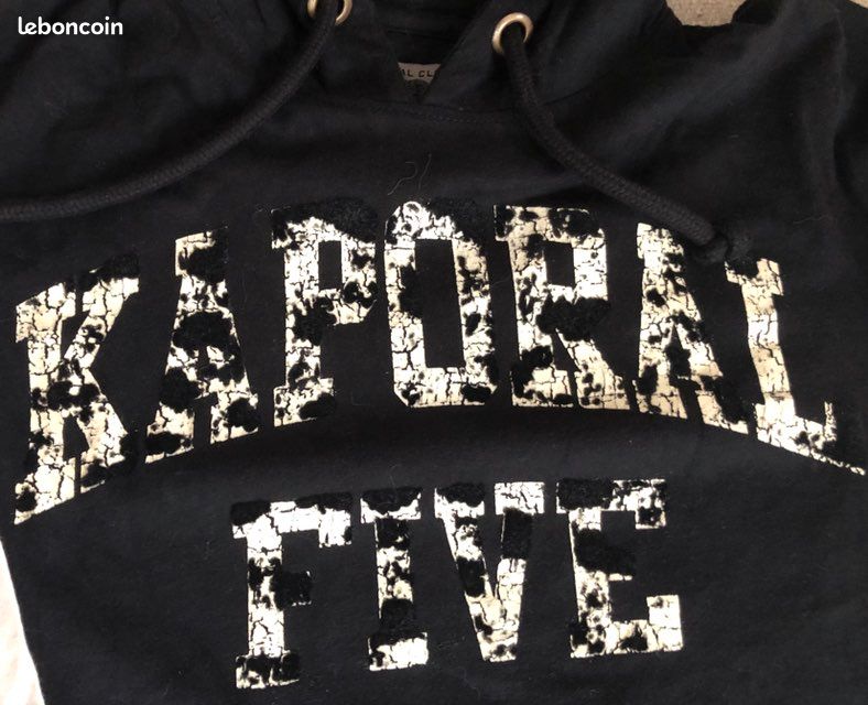 Tee shirt à capuche noir KAPORAL 10ans (image 3)