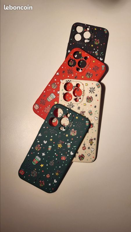 4 pièces Coque iphone 13 pro Noël à motif flocon de neige (image 1)