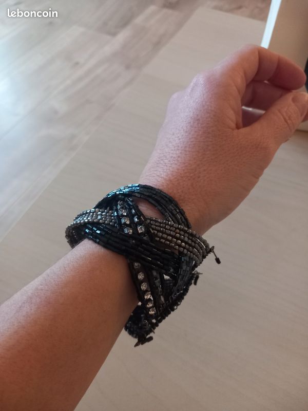 Bracelet manchette strass (image 5)