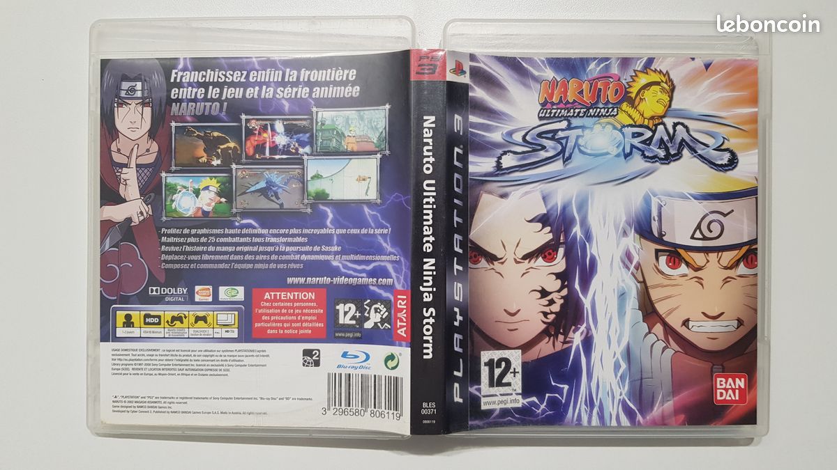 Lot De 3 Jeux PS3 Naruto Ultimate Ninja Storm 1, 2, 3 - Version Française, Bon état, Boîtiers Inclus