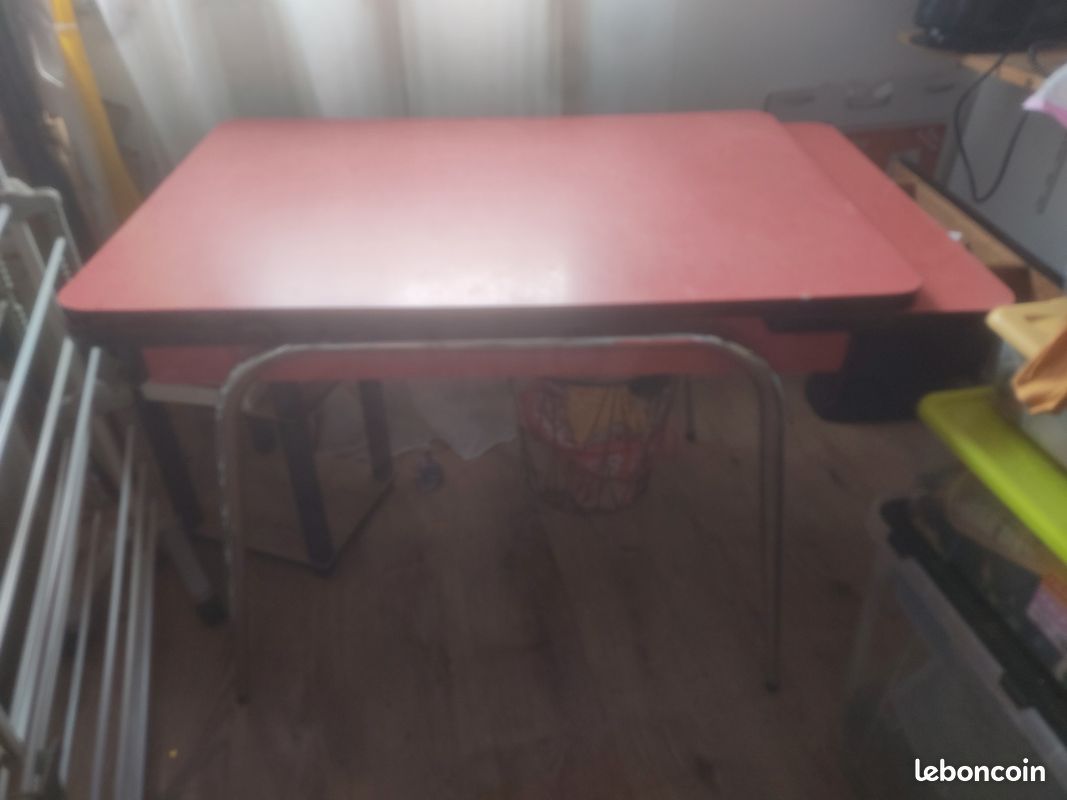 Table formica rouge avec rallonges (image 3)