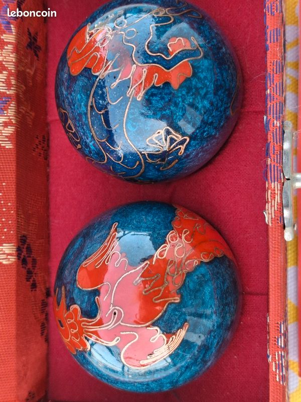 Boules de Qi Gong à Motif Dragon - Boules de Santé Chinoises