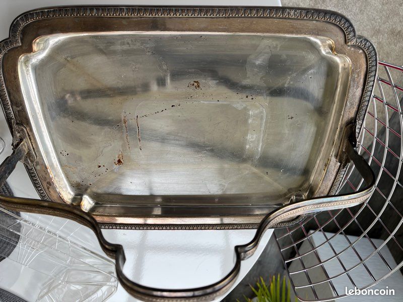 Serviteur ancien art déco argent et verre (image 4)