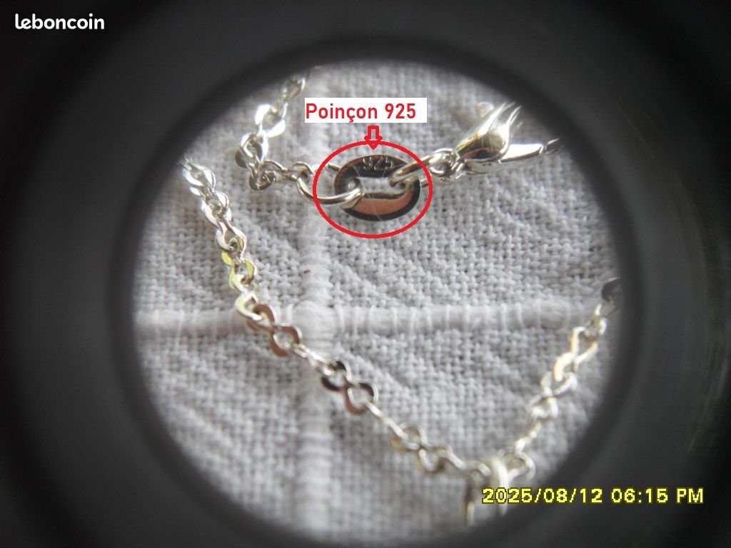 Chaîne En Argent Maille Jaseron - 46 Cm - 7g - Occasion (fermoir à Resserrer)