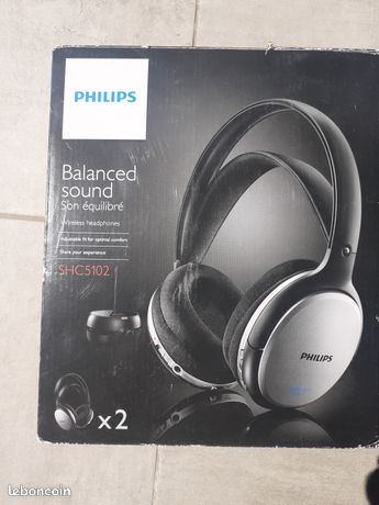 Shc5102 Philips Wireless Fm Headphones Duo Casques TV Philips