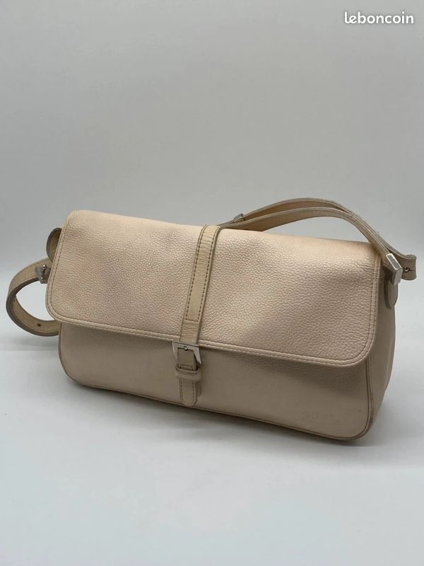 👜 Sac bandoulière Longchamp Paris en cuir beige – Made in France (image 1)