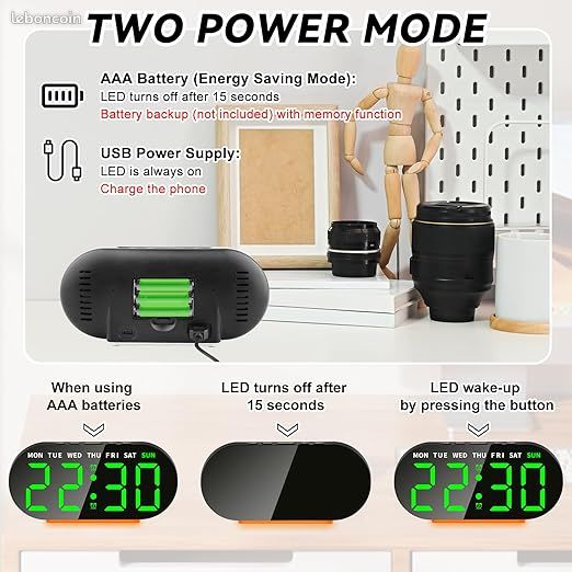 FZQVSGW Réveil pour petit chien avec affichage LED - Alarme numérique intelligente pour chambre à coucher - Veilleuse 7 couleurs - Petite horloge veilleuse pour les dormeurs lourds - Fonctionnement FZQVSGW Réveil pour petit chien avec affichage LED - Alarme numérique intelligente pour chambre à coucher - Veilleuse 7 couleurs - Petite horloge veilleuse pour les dormeurs lourds - Fonctionnement