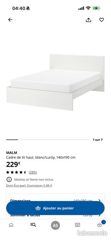 Lit Malm ikea neuf (image 1)