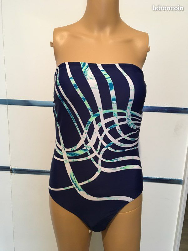 Maillot 1 Pces en bandeau ventre plat Neufs đ/ FR-40 prix 21 au lieu de 29,90 (image 1)