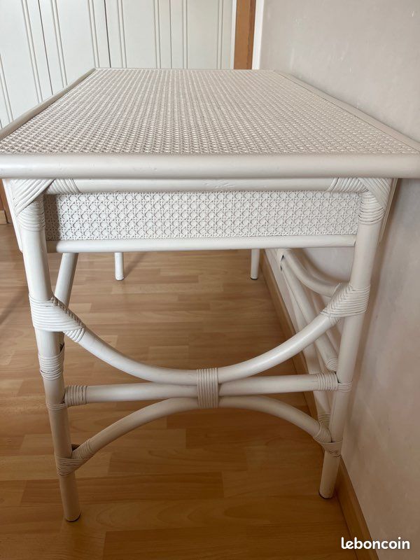Bureau Rotin & Bambou Blanc (image 4)