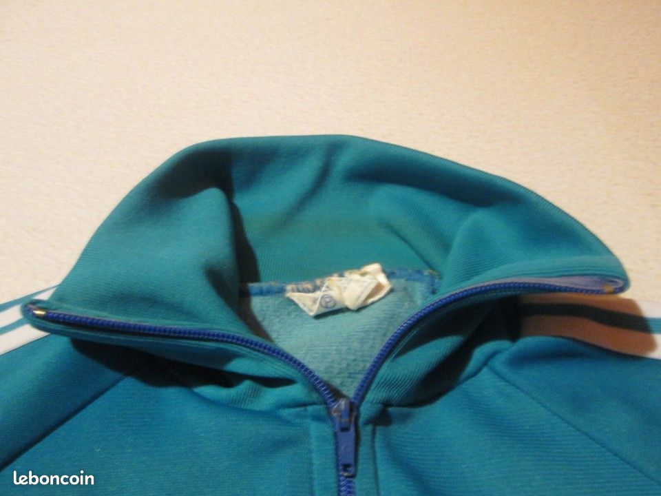 Veste Vintage Adidas VENTEX Y2K - Séries Limitées Années 80 - Taille 174 - Vert émeraude/blanc