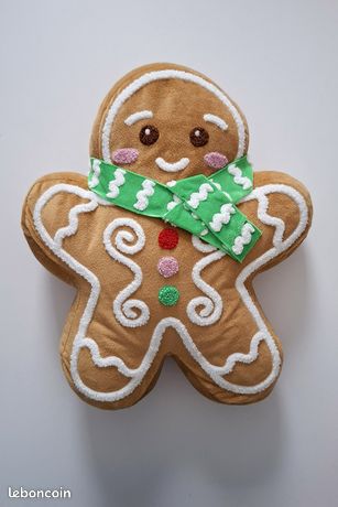 Peluche Pain D'épice De Noël Grande Taille - Marron