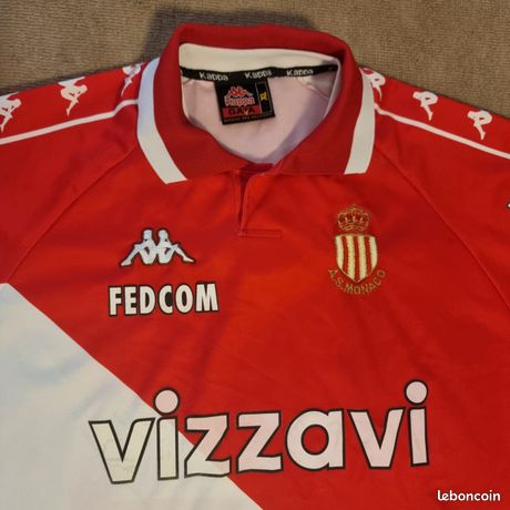 AS Monaco 2000-2001 Home Shirt Kappa Riise #3 Size XL - LNF Patch