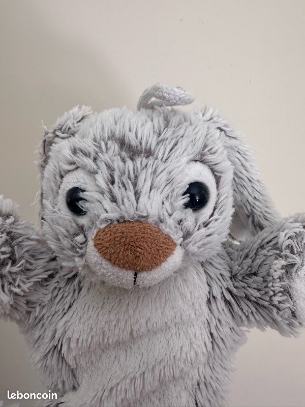 Marionnette Lapin Lapin Chaussette par Margie Aide pour la classe avec appliques bouche rouge pour raconter des histoires - France
