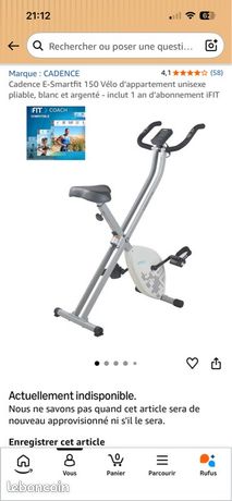 Vélo D'appartement Cadence E-Smartfit 150 – Pliable, Résistance Magnétique 10 Niveaux, écran LCD, Abonnement IFIT 1 An Inclus