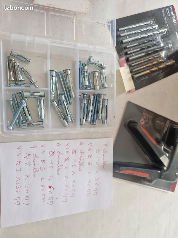 Pince et coffret chevilles molly plus mèches numéro 6 (image 1)