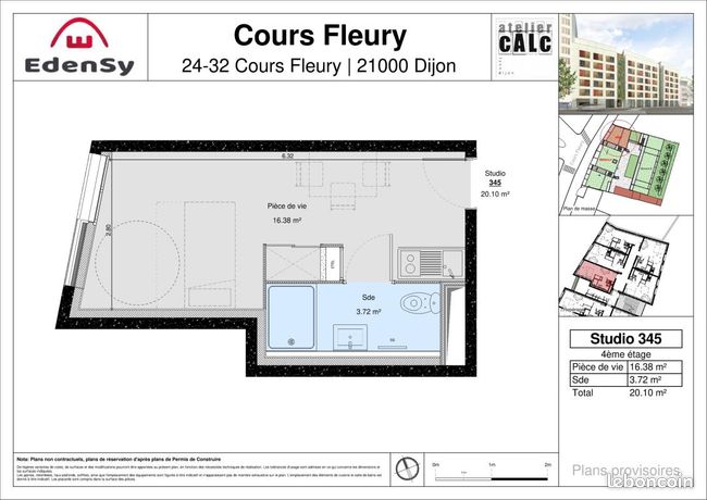 Studio 1 pièce 20 m² — 2