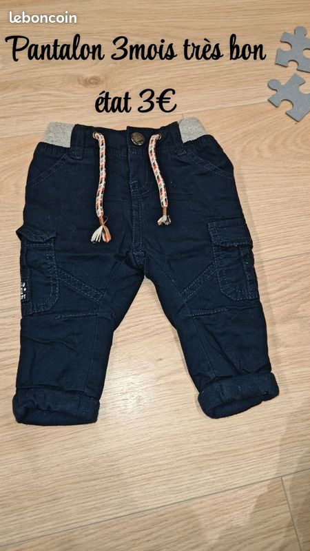 Pantalon Bleu marine 3mois (image 1)
