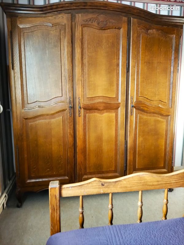 Chambre a coucher complete - bois chene massif – 2 personnes (image 8)