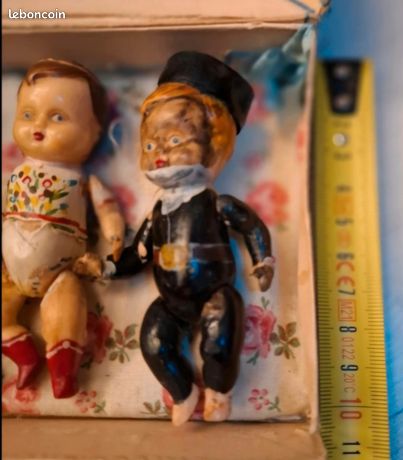 Lot de 3 minis baigneurs | Poupées anciennes | Poupées mignonnettes