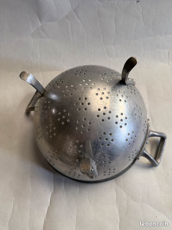 Ancienne étagère murale - égouttoir en métal Vintage/Ethnique Argenté