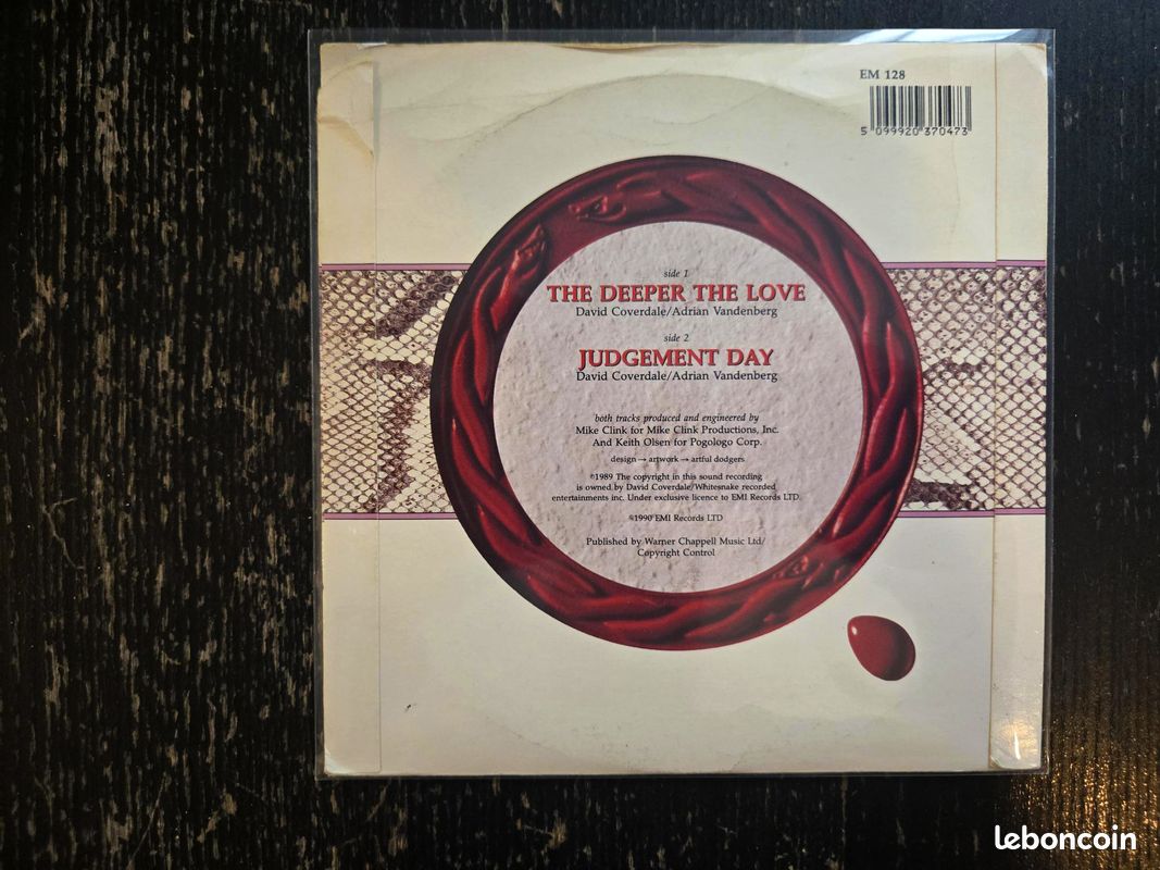 🎵 Lot de 3 vinyles 45 tours Whitesnake hard rock (image 8)