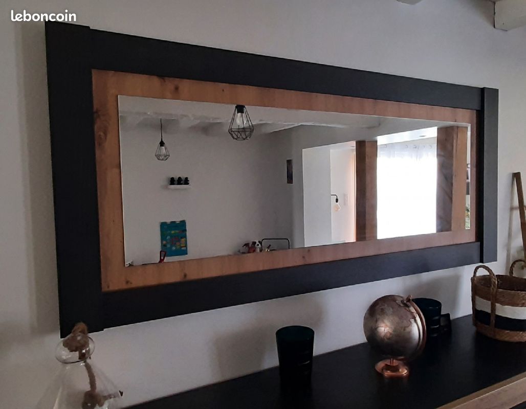 Grand miroir bois rectangulaire (image 2)