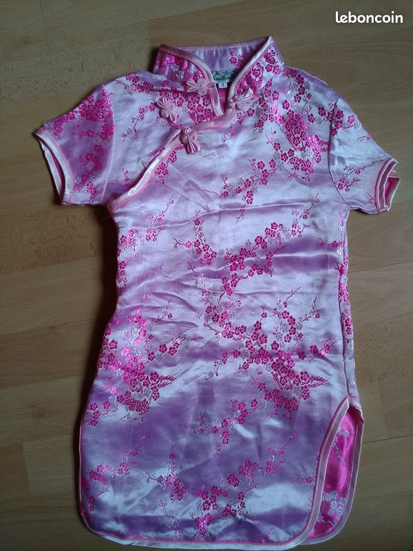 4 ans fille, robe chasuble rose "tian bas gong" (image 3)
