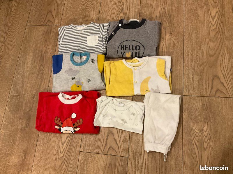 Lot vêtements 6 mois pyjamas avec possibilité d’acheter à l’unité (image 1)