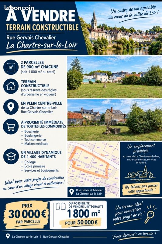 Terrains constructibles · à La Chartre-sur-le-Loir · 30 000 €