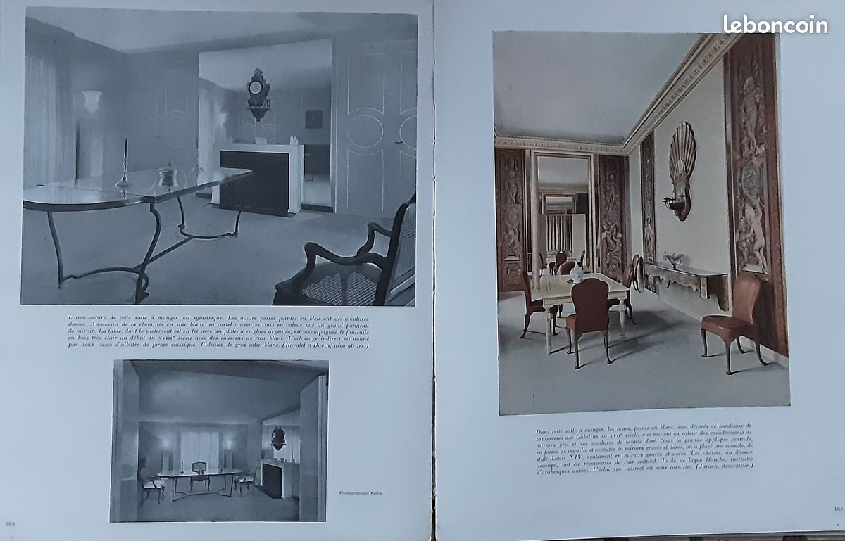 Décoration de France. Appartements et hôtels particuliers. Les Publications de France éd. De 1949. 236 pages. Bon état (image 10)