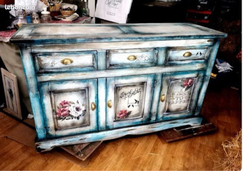 Buffet de créateur Shabby bleu (image 1)